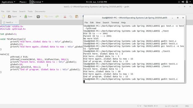 Operating System lab 5 Thread Creation and Execution by Engr Mian Ibad смотреть онлайн