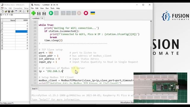 How to Read Discrete Input Status of Modbus TCP/IP Device in Raspberry Pi Pico W using MicroPython смотреть онлайн