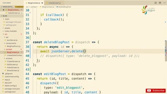 React Native Course Data API Sync Remote Deleting a Post Part 115 смотреть онлайн