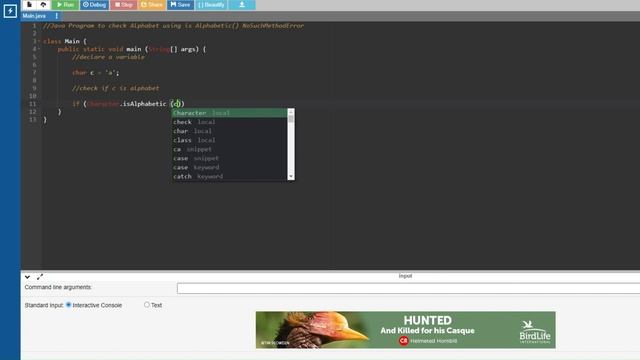 Java Program to Check Alphabet using isAlphabetic() Method смотреть онлайн