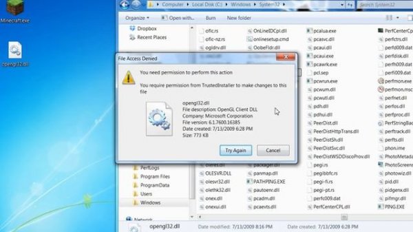 Minecraft OpenGL Error in Windows 7 - SOLVED !!