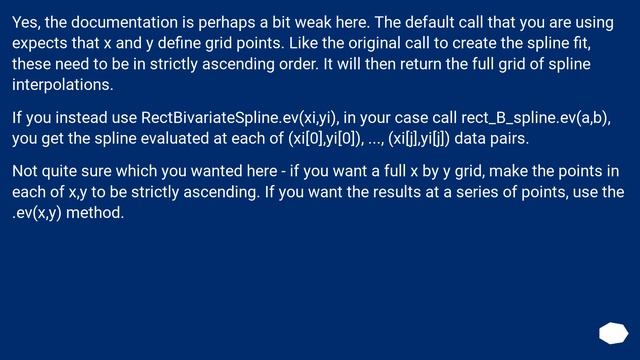 How to pass arrays into Scipy Interpolate RectBivariateSpline? смотреть онлайн