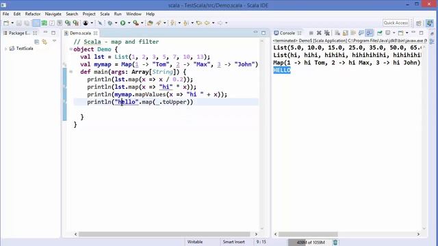 Scala Tutorial 24 - map, flatMap, flatten and filter (Higher-order Methods) смотреть онлайн