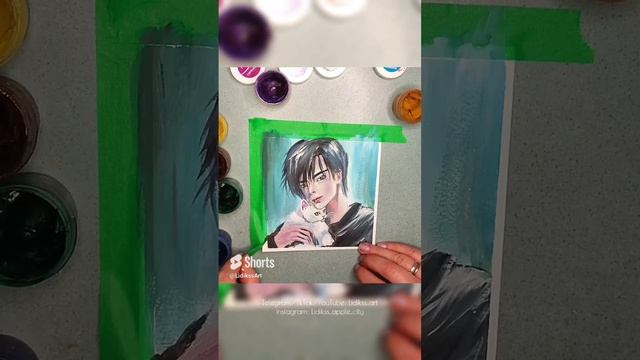 Рисунок Аниме гуашью. #гуашь #аниме #рисование смотреть онлайн