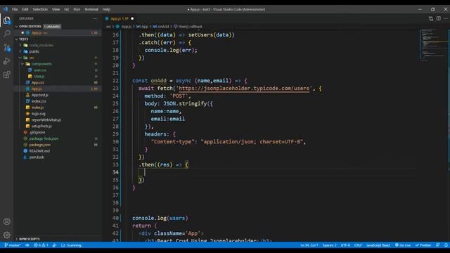 React Js Crud using JSON placeholder and Fetch link in description #reactjs #mernstack смотреть онлайн