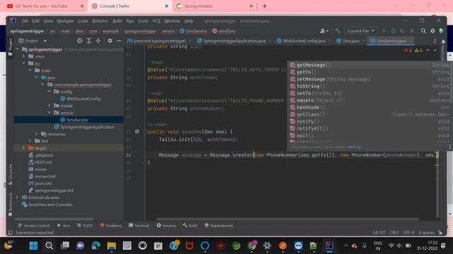 Sending SMS through springboot application смотреть онлайн