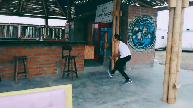 Skateboarding Session In A Bar