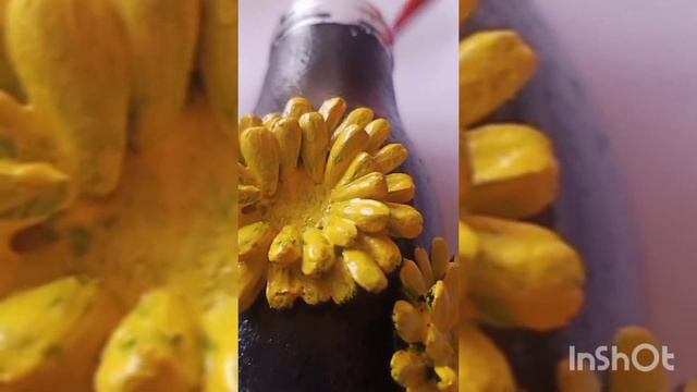 Easy #diybottleart with #sunflowerseeds #acrylicpainting #beginnercraft #bottle art #simplecraft смотреть онлайн
