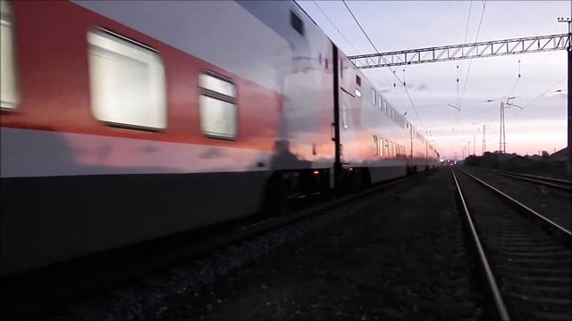 ЧС7-089 с двухэтажным поездом №49 Самара - Мосвка смотреть онлайн