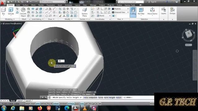 CREATING 3D NUT N BOLT SIMPLE IN AUTOCAD 2013 смотреть онлайн