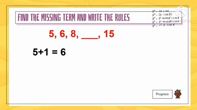 MATH 5 Q3 WEEK 6 (LEAP-BASED) FORMULATING THE RULE IN FINDING THE NEXT TERM IN A SEQUENCE смотреть онлайн