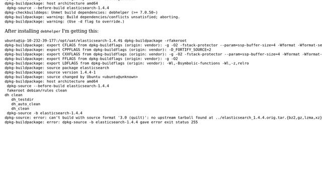 Ubuntu: dpkg-buildpackage: dpkg-source: no upstream tarball found смотреть онлайн