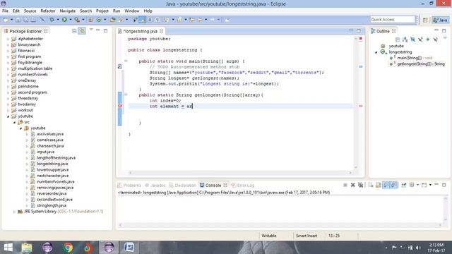 Simple java program to find the longest string in the array of strings смотреть онлайн