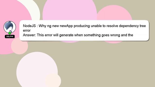 NodeJS : Why ng new newApp producing unable to resolve dependency tree error смотреть онлайн