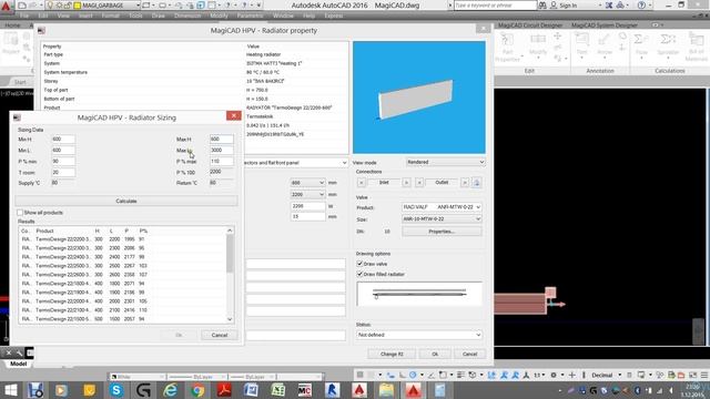 MagiCAD for AutoCAD - Radiator Selected смотреть онлайн