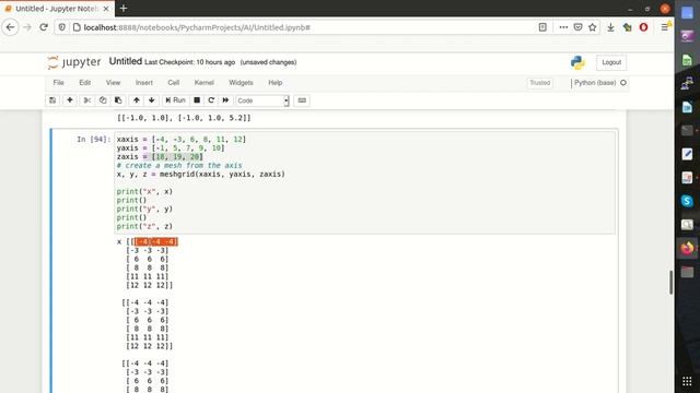 meshgrid - python смотреть онлайн
