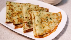 Вкусные ДОМАШНИЕ БЛИНЫ с сыром. СЫРНЫЕ БЛИНЧИКИ С ЗЕЛЕНЬЮ