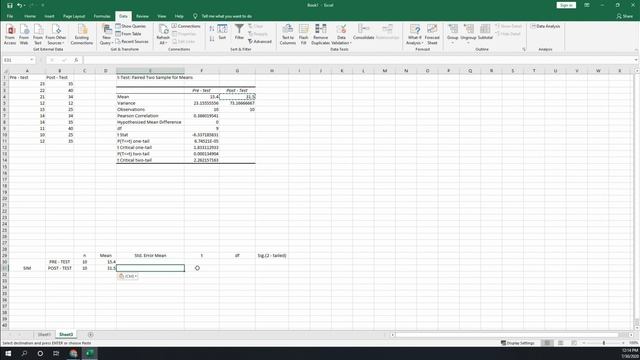 Paired sample t-test using Microsoft excel смотреть онлайн