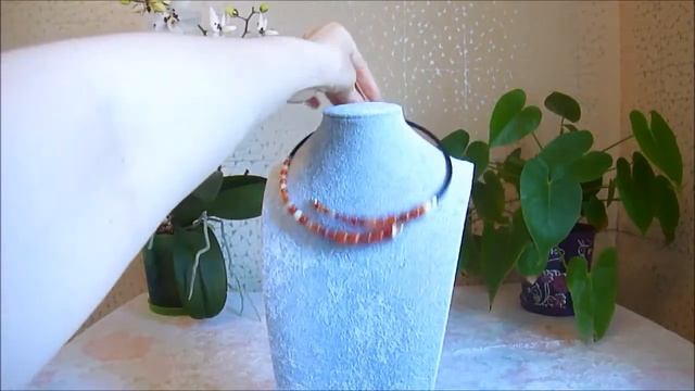 Колье из Сердолика Украшения ручной работы из натуральных камней смотреть онлайн