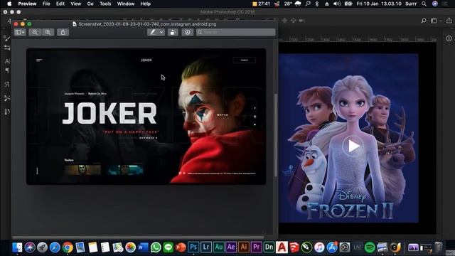 Design Frozen 2 Web App UI in Adobe Photoshop CC 2018 - Speed Art Tutorial смотреть онлайн