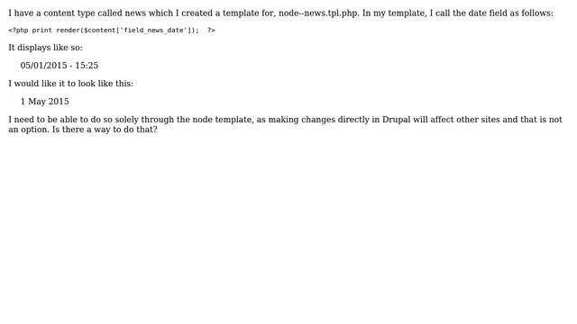 Drupal: Changing date format in node template смотреть онлайн