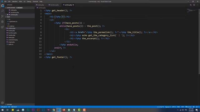 WordPress Theme Development From Scratch Tutorial - Posts List & Archive смотреть онлайн