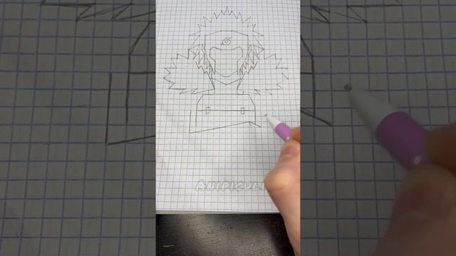Как нарисовать Тобираму по клеточкам смотреть онлайн