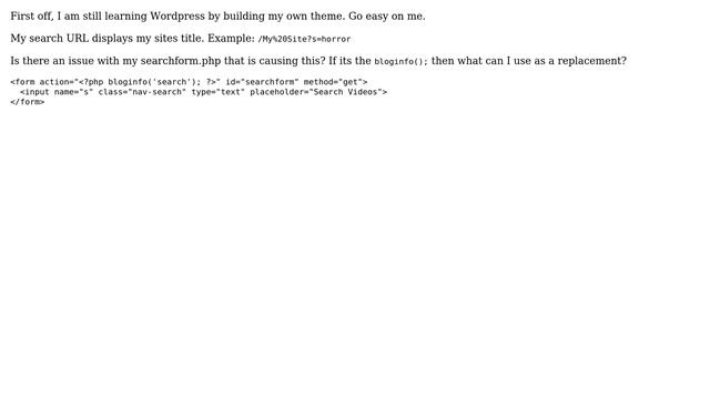 Wordpress: Site Title in my Search URL смотреть онлайн