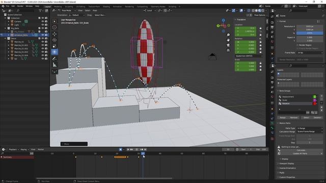 Blender 3.6.4 / Anim balle (6/7) : stretch & squash et rotation смотреть онлайн