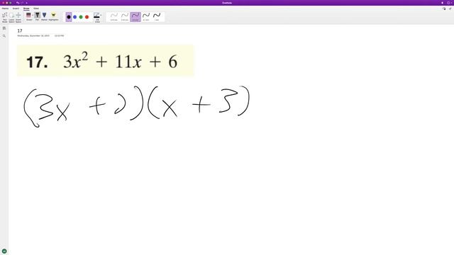 Factor 3x^2 + 11x + 6