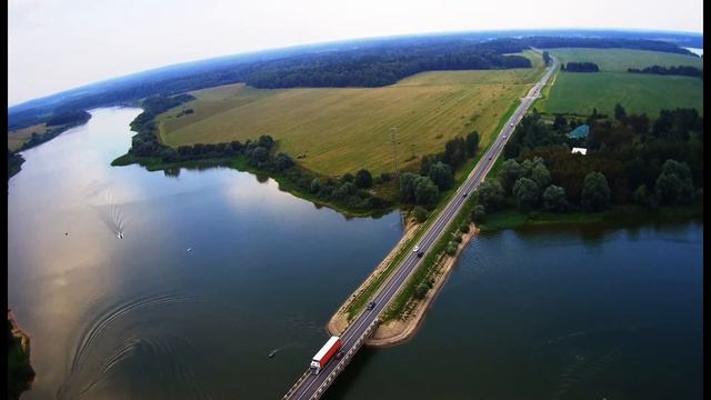Река Озерна и Вейна. Перед грозой. hubsan x4 h501s pro смотреть онлайн