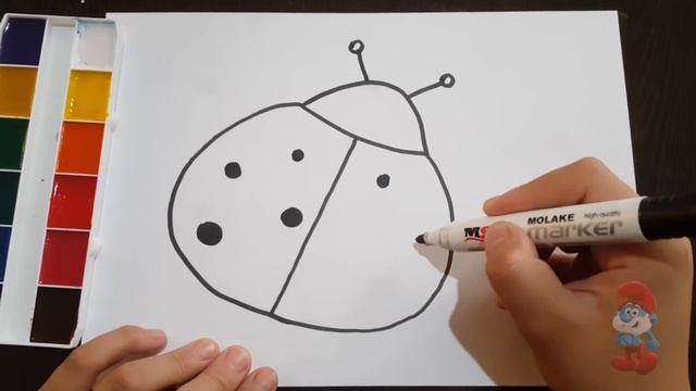 #Draw a #picture of a #redbeetle #forchildren / #Нарисуйте #картинку #красного #жука #длядетей смотреть онлайн