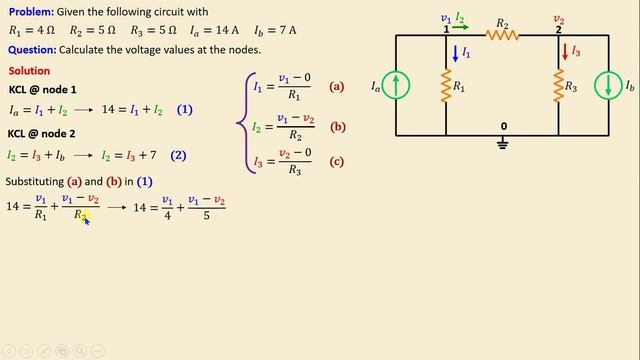 Nodal Analysis | Node voltage method | Solved problem 1 смотреть онлайн