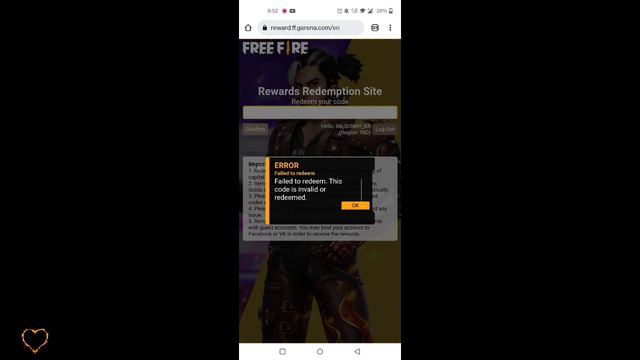 Rewards Redemption Site REDEEM CODE ERROR PROBLEM | REDEEM CODE FAILED TO REDEEM PROBLEM SOLUTION