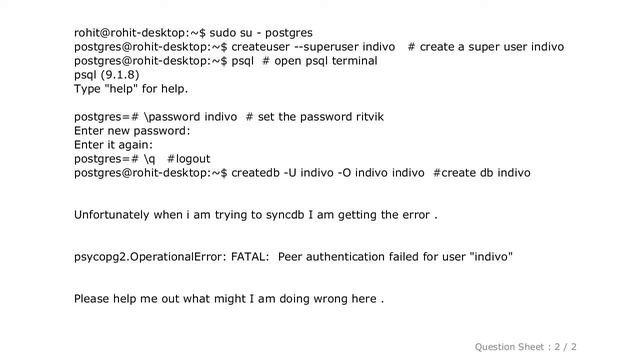 Django : Django setting : psycopg2.OperationalError: FATAL: Peer authentication failed for user "in смотреть онлайн