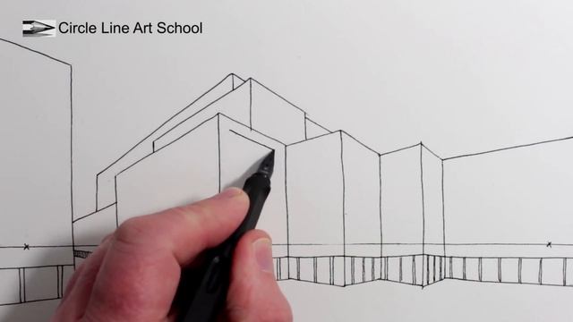 How to Draw Modern Buildings in 2-Point Perspective: Pen Drawing смотреть онлайн