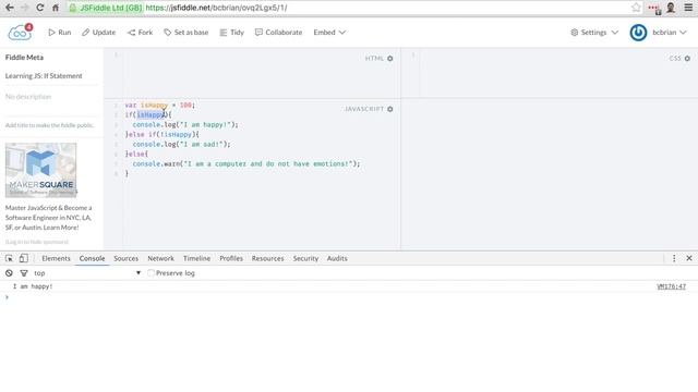 JavaScript If Statements смотреть онлайн