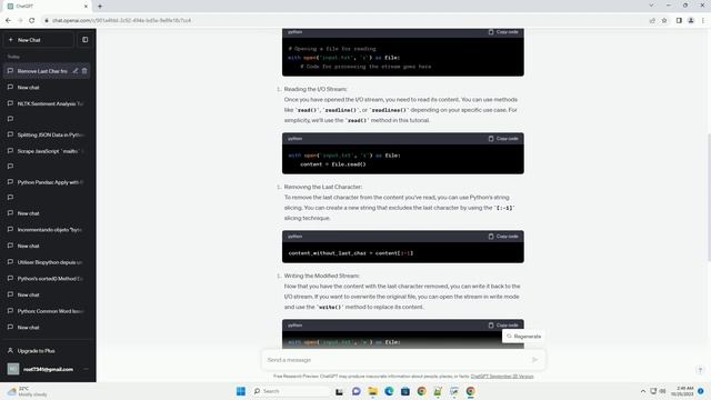 How to remove last char from python IO stream смотреть онлайн