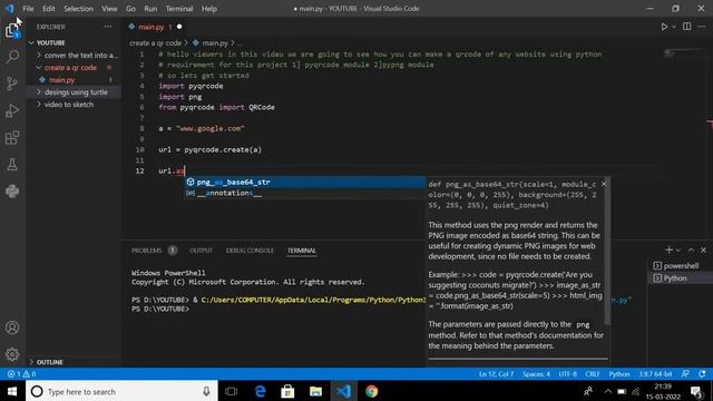 #5 CREATE A QR CODE OF ANY WEBSITE USING PYTHON || CREATE A QR CODE WITH PYTHON || смотреть онлайн
