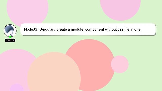 NodeJS : Angular / create a module, component without css file in one command? смотреть онлайн