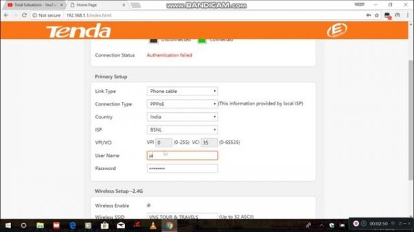 How to configure Tenda D151 ADSLMODEM ROUTER with BSNL