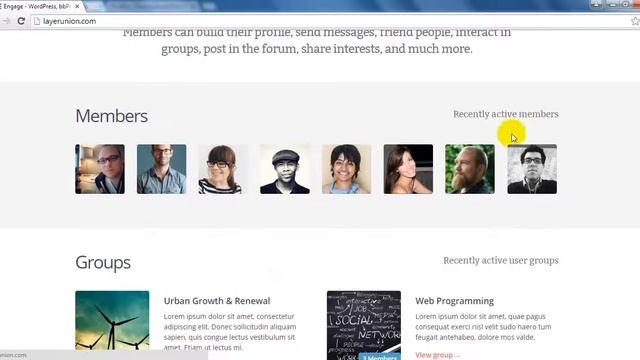 Engage WordPress, BuddyPress, bbPress Theme Preview смотреть онлайн