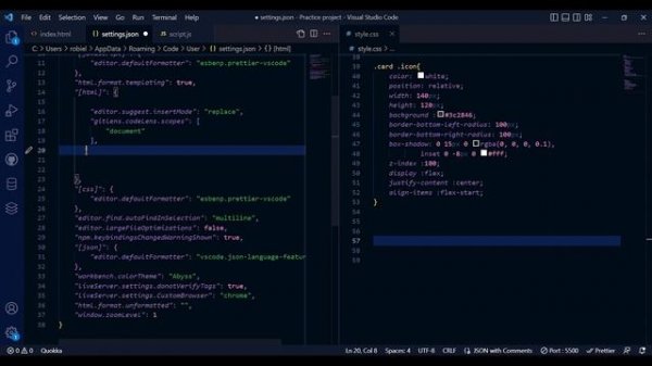 how to solve  Vs Code extension Prettier code formatter can not format html files