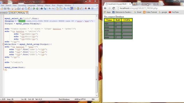 106.12. How to create SELECT FROM in PHP mysql database смотреть онлайн