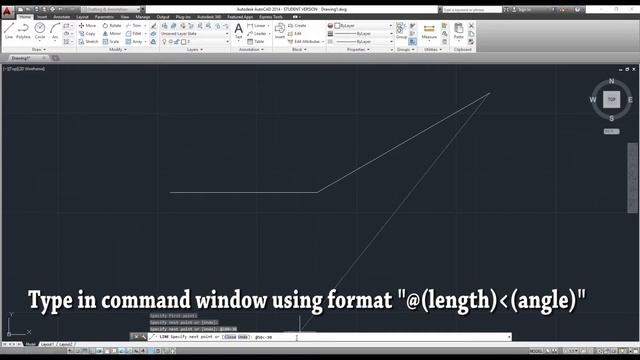 How to draw a line at an angle in Autocad смотреть онлайн