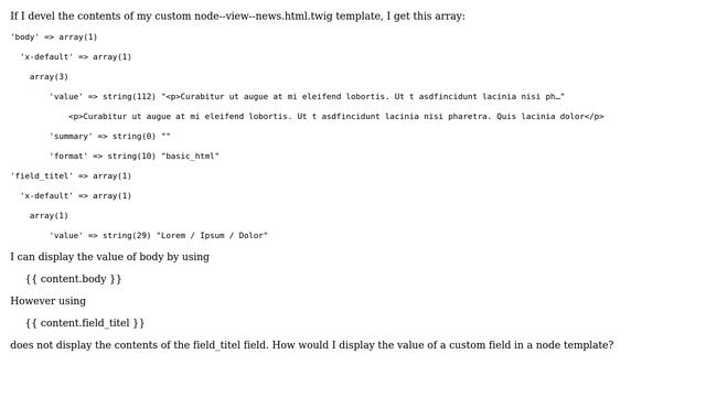 Drupal: Unable to display field value in node template смотреть онлайн