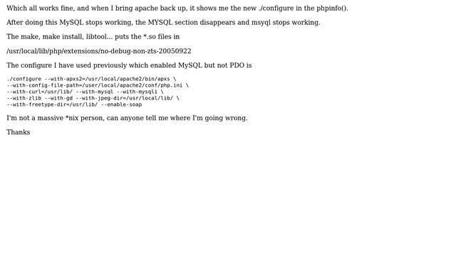 Compiling PHP 5.1.6 with PDO MySQL смотреть онлайн