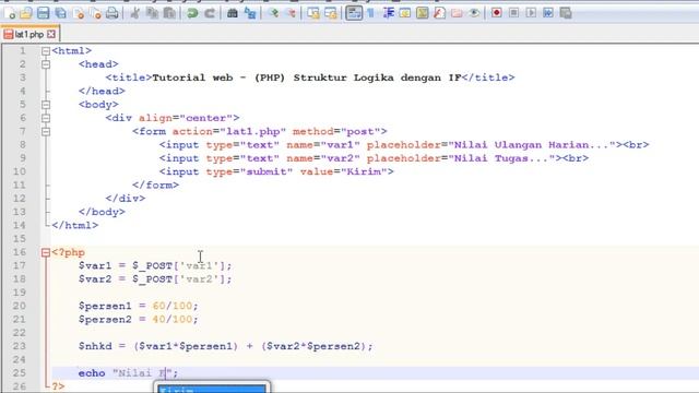 Tutorial web - (PHP) Struktur Logika dengan IF смотреть онлайн
