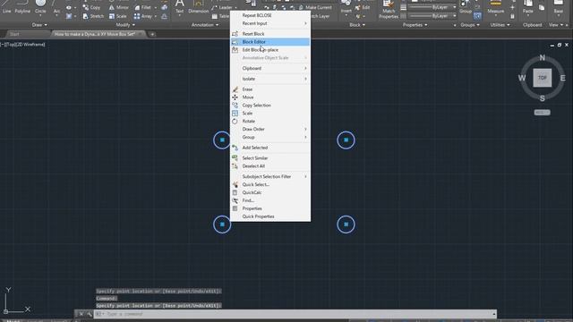 AutoCAD How to make a Dynamic Block XY Move Box Set смотреть онлайн