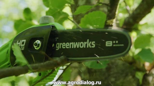 Аккумуляторный высоторез Greenworks G40PSF смотреть онлайн